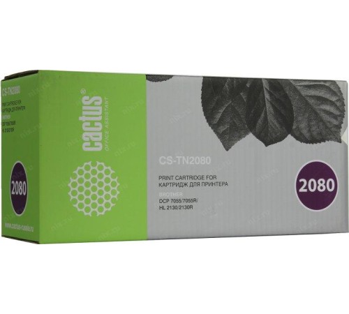 -/ Картридж лазерный Cactus CS-TN2080 TN-2080 черный (700стр.) для Brother HL-2130R/DCP-7055R