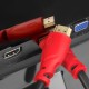 GCR Кабель 1.0m HDMI версия 1.4, черный, красные коннекторы, OD7.3mm, 30/30 AWG, позолоченные контакты, Ethernet 10.2 Гбит/с, 3D, 4K GCR-HM350-1.0m, экран