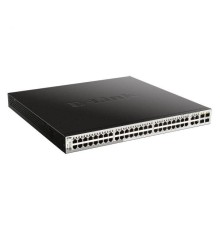 Коммутатор D-Link PROJ Управляемый L2 PoE-коммутатор, 48x1000Base-T PoE, 4xCombo 1000Base-T/SFP, PoE-бюджет 370 Вт, защита от статического электричества до 6 кВ, CLI