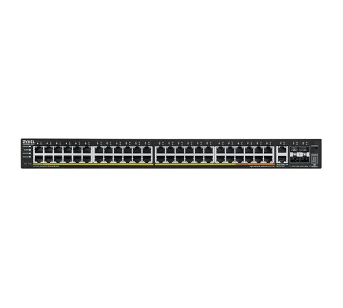 Коммутатор/ Zyxel XGS2220-54FP L3 Access switch, rack 19", 48xRJ-45: 1G PoE+ (8 of them PoE++), 2xRJ-45: 1/2.5/5/10G PoE++, 4xSFP+, 960W PoE budget, standalone/cloud management