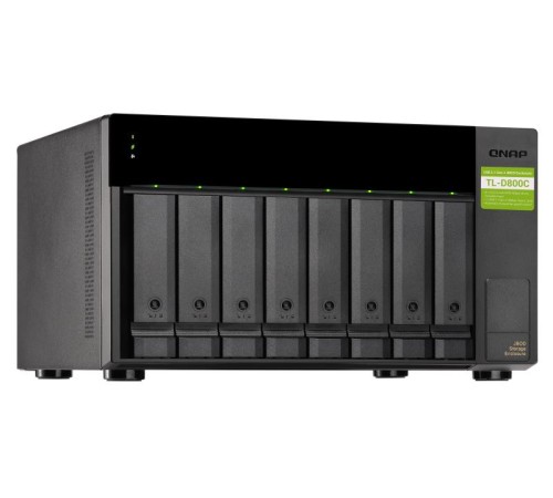 Полка расширения сетевого хранилища без дисков/ SMB QNAP TL-D800C USB 3.2 Gen 2 Type-C JBOD storage enclosure, 8-tray 3,5"/2,5" w/o HDD. desktop version.