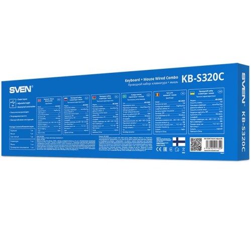 Набор клавиатура+мышь SVEN KB-S320C черный (104 кл., 1000DPI, 2+1кл.)