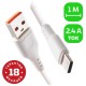 Кабель/ Кабель GoPower GP01T USB (m)-Type-C (m) 1.0м 2.4A ПВХ белый (1/800)