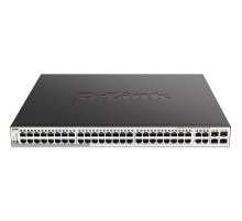 Коммутатор/ DGS-1210-52MP/F Smart L2 Switch 48х1000Base-T PoE, 4хCombo 1000Base-T/SFP, PoE Budget 370W, Compact CLI