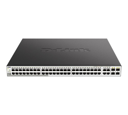 Коммутатор/ DGS-1210-52MP/F Smart L2 Switch 48х1000Base-T PoE, 4хCombo 1000Base-T/SFP, PoE Budget 370W, Compact CLI