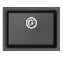 Кухонная мойка RIVELATO RIVELATO Мойка BERKANA 50 1-чаш 560*430, монтаж: универсальный, материал: кварц, цвет: черный