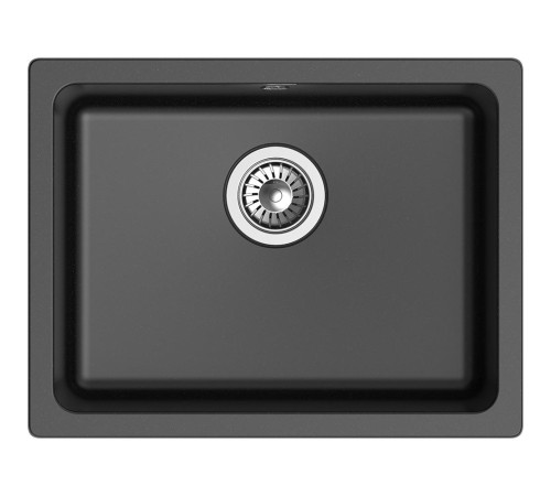 Кухонная мойка RIVELATO RIVELATO Мойка BERKANA 50 1-чаш 560*430, монтаж: универсальный, материал: кварц, цвет: черный