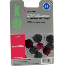 -/ Картридж струйный Cactus CS-C4912 №82 пурпурный (72мл) для HP DJ 500/800C