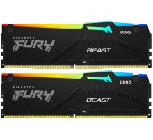 Память оперативная/ Kingston 64GB 5600MT/s DDR5 CL40 DIMM (Kit of 2) FURY Beast RGB XMP