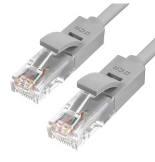 GCR Патч-корд прямой 0.7m UTP кат.5e, серый, 24 AWG, литой, ethernet high speed 1 Гбит/с, RJ45, T568B, GCR-LNC03-0.7m