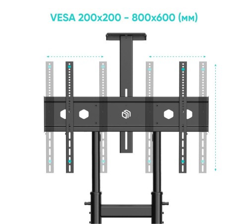 ONKRON мобильная стойка для ТВ 50"-90", макс 100кг, наклонная, чёрная TS1891 ONKRON мобильная стойка для ТВ 50"-90", макс 100кг, наклонная, чёрная TS1891