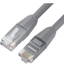 GCR Патч-корд прямой 1.5m LSZH UTP кат.6, серый, 24 AWG, литой без фиксатора, ethernet high speed, RJ45, T568B, GCR-52749