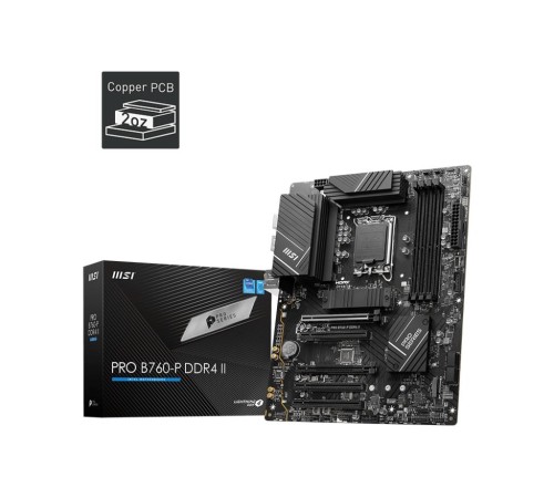 Материнская плата/ MB MSI INTEL B760 s1700, 4xDDR4(128GB), HDMI 2.1/DP, 2xPCIe 4.0x16, 3xPCIe 3.0x16, 1xLAN (2.5GbE), 4xSATA 6Gb/s, 2xM.2, 1xUSB-C, 2xUSB 3.2, 2xUSB 2.0, ATX Материнская плата/ MB MSI INTEL B760 s1700, 4xDDR4(128GB), HDMI 2.1/DP, 2xPCIe 4.0x16, 3xPCIe 3.0x16, 1xLAN (2.5GbE), 4xSATA 6Gb/s, 2xM.2, 1xUSB-C, 2xUSB 3.2, 2xUSB 2.0, ATX