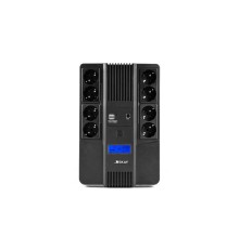 Источник бесперебойного питания (8933) SKAT-UPS 800-AID-IN-1x9-8 ИБП 220В 480Вт, LCD, АКБ 1x 9Ач, line interactive, мод.синус, 8хSchuko,2xUS