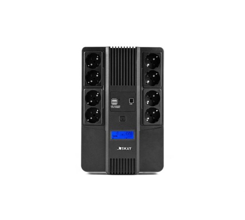 Источник бесперебойного питания (8933) SKAT-UPS 800-AID-IN-1x9-8 ИБП 220В 480Вт, LCD, АКБ 1x 9Ач, line interactive, мод.синус, 8хSchuko,2xUS Источник бесперебойного питания (8933) SKAT-UPS 800-AID-IN-1x9-8 ИБП 220В 480Вт, LCD, АКБ 1x 9Ач, line interactive, мод.синус, 8хSchuko,2xUS