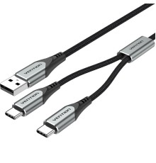 Кабель Vention USB-CM х 2/USB 2.0 AM - 1м.