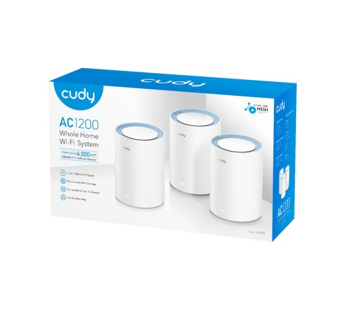 Wi-Fi Mesh-система/ AC1200 Wi-Fi Mesh Solution 3-Pack, Chipset MediaTek, Dual-Band, 867Mbps at 5GHz + 300Mbps at 2.4GHz, 802.11ac/a/b/g/n, 2 Fast Ethernet Ports, 2 internal antennas, MU-MIMO, DDNS,Zerotier/Wireguard/OpenVPN/IPSec/L2TP/PPTP VPN, DNS over Wi-Fi Mesh-система/ AC1200 Wi-Fi Mesh Solution 3-Pack, Chipset MediaTek, Dual-Band, 867Mbps at 5GHz + 300Mbps at 2.4GHz, 802.11ac/a/b/g/n, 2 Fast Ethernet Ports, 2 internal antennas, MU-MIMO, DDNS,Zerotier/Wireguard/OpenVPN/IPSec/L2TP/PPTP VPN, DNS over