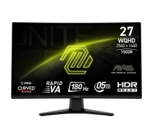 Монитор MSI MAG 274CQF 27" 16:9 WQHD(2560x1440) Rapid VA Curve 1500R, 0,5ms(GTG), 5000:1,100M:1,300nit,178/178,2xHDMI 2.0,1xDP 1.2, Tilt,VESA,180HZ,Black,1y war-ty