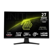 Монитор MSI MAG 274CQF 27" 16:9 WQHD(2560x1440) Rapid VA Curve 1500R, 0,5ms(GTG), 5000:1,100M:1,300nit,178/178,2xHDMI 2.0,1xDP 1.2, Tilt,VESA,180HZ,Black,1y war-ty
