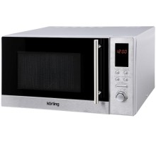 Микроволновая печь Korting/ 29.6х48.5х36.7 см, 23 л, 800 Вт, гриль: 1000 Вт, электронное управление, LED дисплей, 8 автопрограмм, нержавеющая сталь