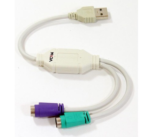 Кабель-адаптер/ Кабель-адаптер USB A->2xPS/2 (адаптер для подключения PS/2 клавиатуры и мыши к USB порту) VCOM Кабель-адаптер/ Кабель-адаптер USB A->2xPS/2 (адаптер для подключения PS/2 клавиатуры и мыши к USB порту) VCOM