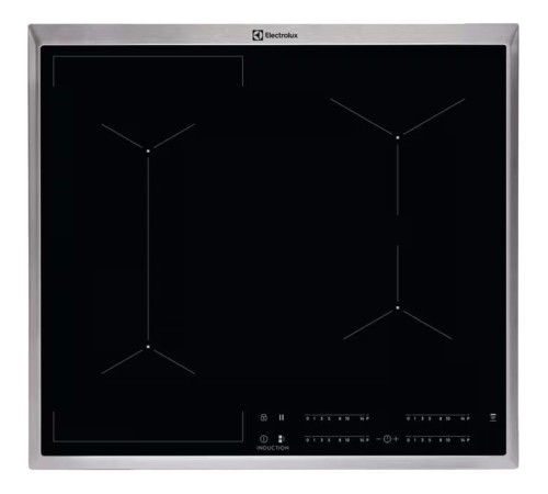 Встраиваемые индукционные панели ELECTROLUX/ Индукционная,  ! 59х52х4,4 см, индукция, черный, сенсорное управление, рама из нержавеющей стали