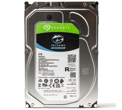 Жесткий диск/ HDD Seagate SATA 2Tb SkyHawk Surveillance HDD 5400 256Mb 1 year warranty  (replacement ST2000VX015, ST2000VX008)