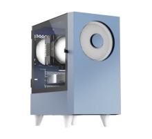 Корпус без блока питания/ Case WIZMAX EM1, Mini-Tower, TG, 1x160mm + 1x120mm LED, 1xUSB-A 3.0 + 2xUSB-A 2.0, mATX, mITX, Woofer Blue