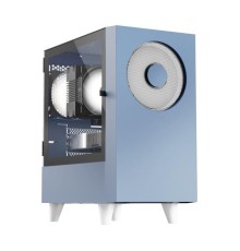 Корпус без блока питания/ Case WIZMAX EM1, Mini-Tower, TG, 1x160mm + 1x120mm LED, 1xUSB-A 3.0 + 2xUSB-A 2.0, mATX, mITX, Woofer Blue