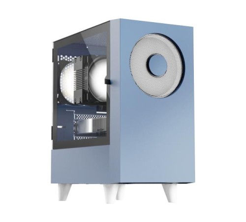 Корпус без блока питания/ Case WIZMAX EM1, Mini-Tower, TG, 1x160mm + 1x120mm LED, 1xUSB-A 3.0 + 2xUSB-A 2.0, mATX, mITX, Woofer Blue Корпус без блока питания/ Case WIZMAX EM1, Mini-Tower, TG, 1x160mm + 1x120mm LED, 1xUSB-A 3.0 + 2xUSB-A 2.0, mATX, mITX, Woofer Blue