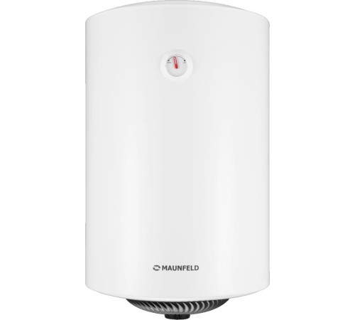 Водонагреватель/ Накопительный электрический водонагреватель MAUNFELD MWH80W01, 75 С max, мощность 1500 Вт, объем 80 л, механическое управление, мокрый ТЭН, магниевый анод, внутреннее покрытие бака эмаль, резьба для подключения воды 1/2 дюйма, белый цвет