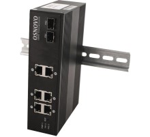 Коммутатор/ OSNOVO Промышленный гигабитный PoE коммутатор на 8 портов, 6 *10/100/1000Base-T с PoE (до 25W), 2 *SFP 1000Base-X, суммарно PoE до 150W,  БП опционально