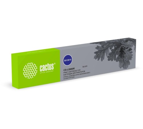 -/ Картридж матричный Cactus CS-LQ690K S015610 черный для Epson LQ-690/690C/675KT/680K/690K/695C/LQ106KF/VP-F20