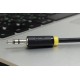 Greenconnect Кабель аудио 0.25m jack 3,5mm/jack 3,5mm черный, желтая окантовка, ультрагибкий, 28 AWG, M/M, Premium GCR-AVC1114-0.25m, экран, стерео