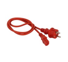 Провод Шнур питания C13-Schuko прямая, 3х0.75, 220В, 10А, красный, 7 метров