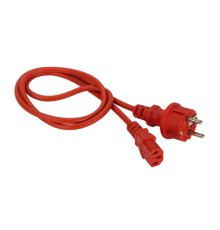 Провод Шнур питания C13-Schuko прямая, 3х0.75, 220В, 10А, красный, 7 метров