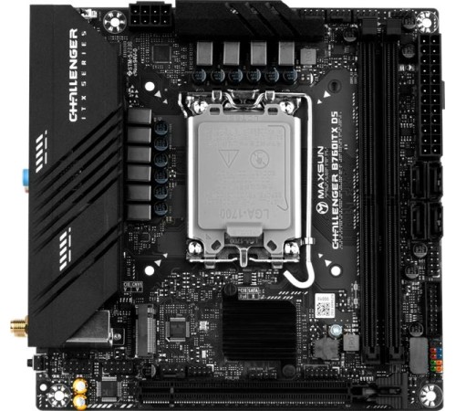 Материнская плата MAXSUN MS-Challenger B760ITX D5, LGA1700, B760, 2*DDR5, 4*SATA3, 2*M.2, 2*USB 3.2, 4*USB 2.0, 1*PCIEx16, 2*HDMI+2*DP, mITX