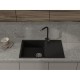 Кухонная мойка GRANFEST URBAN 678L black 1-чаша+крыло 780*490мм, монтаж: врезной, материал: кварц, цвет: черный