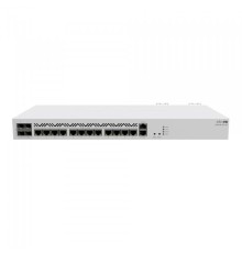 Маршрутизатор/ CCR2116-12G-4S+ Cloud Core Router with Amazon Annapurna Labs Alpine v3 AL73400 CPU (16-cores, 2GHz per core) and Marvell 98DX3255 switch-chip, 16GB RAM, 4xSFP+ cage, 13xGbit LAN, M.2 PCIe slot, RouterOS L6, 1U rackmount case, Dual PSU