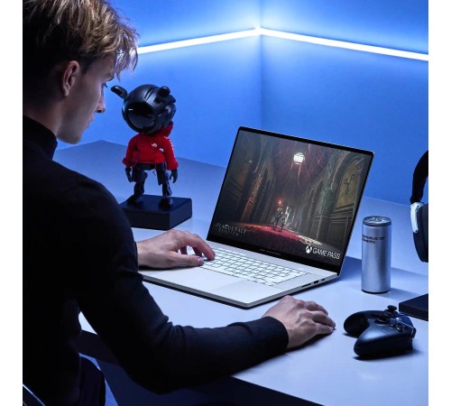 Ноутбук/ ASUS ROG Zephyrus G16 GU605MV-QR259 16"(2560x1600 OLED 240Hz)/Intel Core Ultra 7 155H(1.4Ghz)/16384Mb/1024PCISSDGb/noDVD/Ext:nVidia GeForce RTX4060(8192Mb)/Cam/BT/WiFi/90WHr/war 1y/1.85kg/Platinum White/DOS + чехол Ноутбук/ ASUS ROG Zephyrus G16 GU605MV-QR259 16"(2560x1600 OLED 240Hz)/Intel Core Ultra 7 155H(1.4Ghz)/16384Mb/1024PCISSDGb/noDVD/Ext:nVidia GeForce RTX4060(8192Mb)/Cam/BT/WiFi/90WHr/war 1y/1.85kg/Platinum White/DOS + чехол