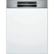 Встраиваемая посудомоечная машина BOSCH 81.5х59.8х55 см, частично встраиваемая посудомоечная машина, бленда нержавеющая сталь, 14 комплектов, дисплей, 6 программ: Авто 45-65°C, Деликатная, Эко, Интенсивная, Быстрая, Быстрая 45°C, таймер, Home Connect