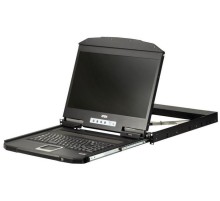 КВМ консоль ATEN 1U Ultra Short Depth 18.5” Short Depth USB HDMI Single Rail LCD Console (1920 x 1080)