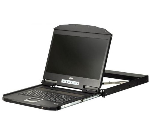 КВМ консоль ATEN 1U Ultra Short Depth 18.5” Short Depth USB HDMI Single Rail LCD Console (1920 x 1080)