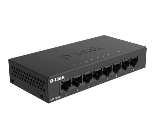 Коммутатор D-Link Неуправляемый коммутатор, 8x1000Base-T, корпус металл