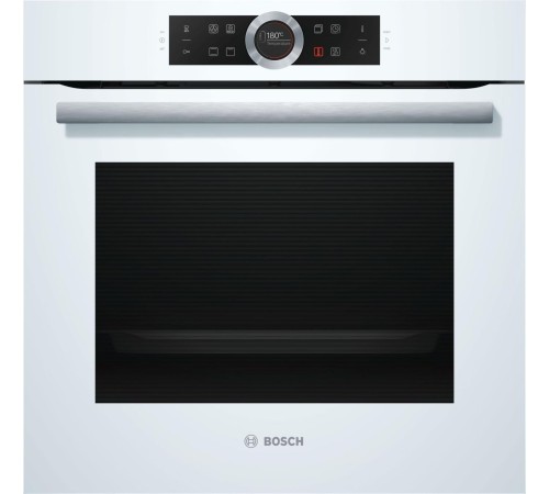 Встраиваемая электрическая духовка BOSCH 59.5x59.5x54.8 см, 71л, дисплей, 13 режимов, EcoClean, 3 стекла, белый