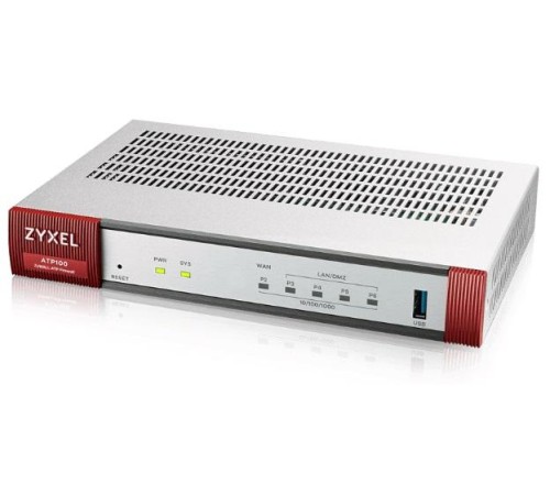 Межсетевой экран Межсетевой экран Zyxel ATP100, 1xWAN GE, 1xOPT GE (LAN/WAN), 3xLAN/DMZ GE, 1xUSB3.0, AP Controller (8/24), NebulaFlex Pro, с подпиской Gold на 1 год (AS, AV, CF, IDP/DPI, Sandboxing, SecuReporter, Sec