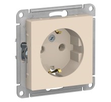 ATLASDESIGN РОЗЕТКА с заземлением, 16А, механизм, БЕЖЕВЫЙ