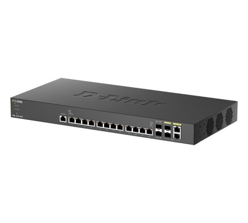 коммутатор D-Link PROJ Настраиваемый L2+ коммутатор, 12x10GBase-T, 2x10GBase-X SFP+, 2xCombo 10GBase-T/SFP+, CLI, консольный порт RJ-45