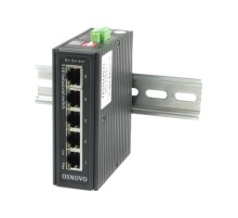 Коммутатор/ OSNOVO SW-70500-I Промышленный коммутатор Gb Ethernet на 5 портов, 5*10/100/1000Base-T, Встроенная грозозащита 6кВ, БП в комплект НЕ входит, монтаж на DIN-рейку (крепление в комплекте)