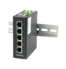 Коммутатор/ OSNOVO SW-70500-I Промышленный коммутатор Gb Ethernet на 5 портов, 5*10/100/1000Base-T, Встроенная грозозащита 6кВ, БП в комплект НЕ входит, монтаж на DIN-рейку (крепление в комплекте)